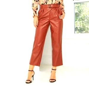 Women's High Rise Belted Pleat Front Pants Size 4